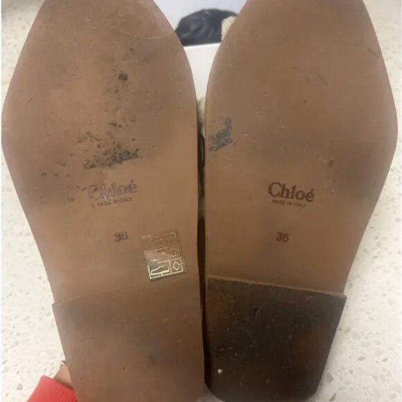 Worn Once Chloe shearling slides - Picture 2 of 4